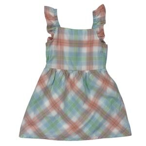 Carter's Pastel Plaid Ruffle Strap Cutout Back Easter Preppy SunDress Toddler 3T